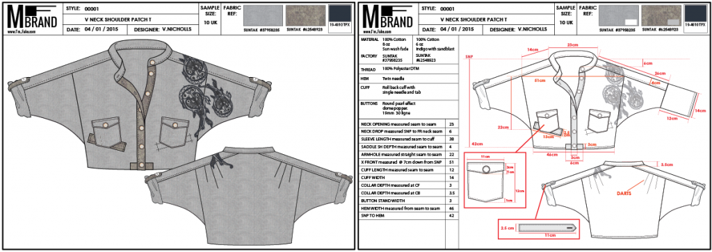 Technical Pack or Tech Pack for clothing apparel. What is inside a Tech Pack. Tech Pack template